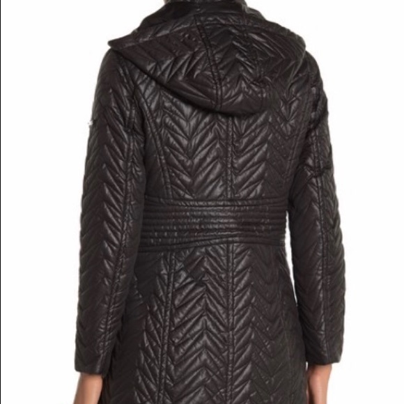 quilted trench jacket with detachable hood